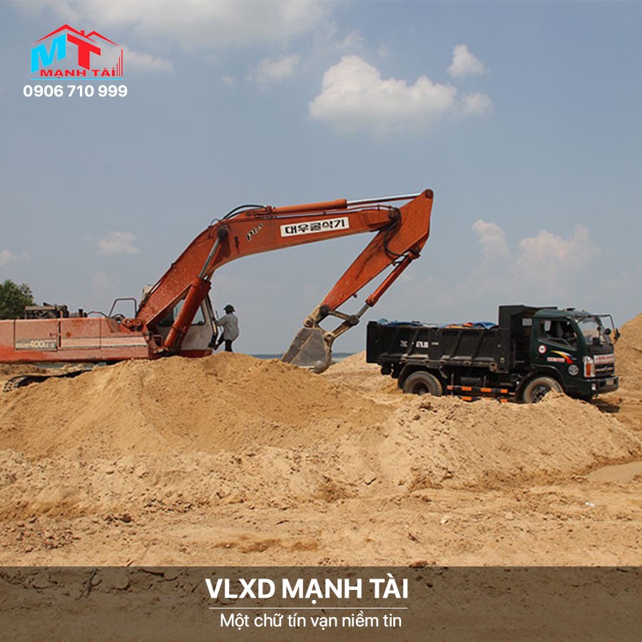 Bãi cát xây dựng tại quận 2 trực thuộc công ty vlxd Mạnh Tài